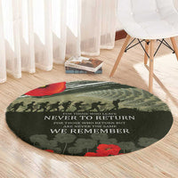 ANZAC Day We Remember Round Carpet Maori Silver Fern Camouflage Motif LT9 - Polynesian Pride