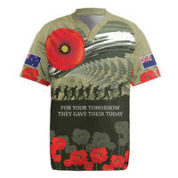 ANZAC Day We Remember Rugby Jersey Maori Silver Fern Camouflage Motif LT9 Green - Polynesian Pride