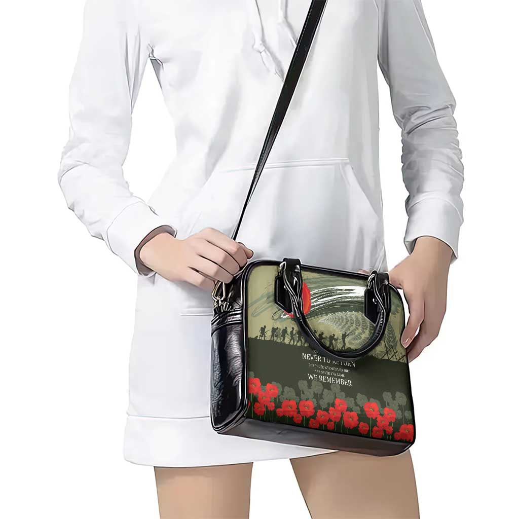ANZAC Day We Remember Shoulder Handbag Maori Silver Fern Camouflage Motif LT9 - Polynesian Pride