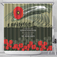 ANZAC Day We Remember Shower Curtain Maori Silver Fern Camouflage Motif LT9 - Polynesian Pride