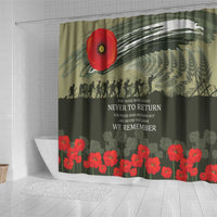 ANZAC Day We Remember Shower Curtain Maori Silver Fern Camouflage Motif LT9 - Polynesian Pride