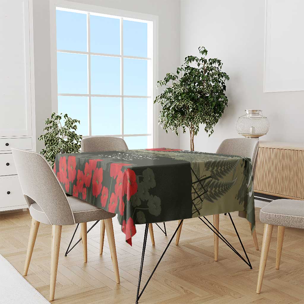 ANZAC Day We Remember Tablecloth Maori Silver Fern Camouflage Motif LT9 - Polynesian Pride