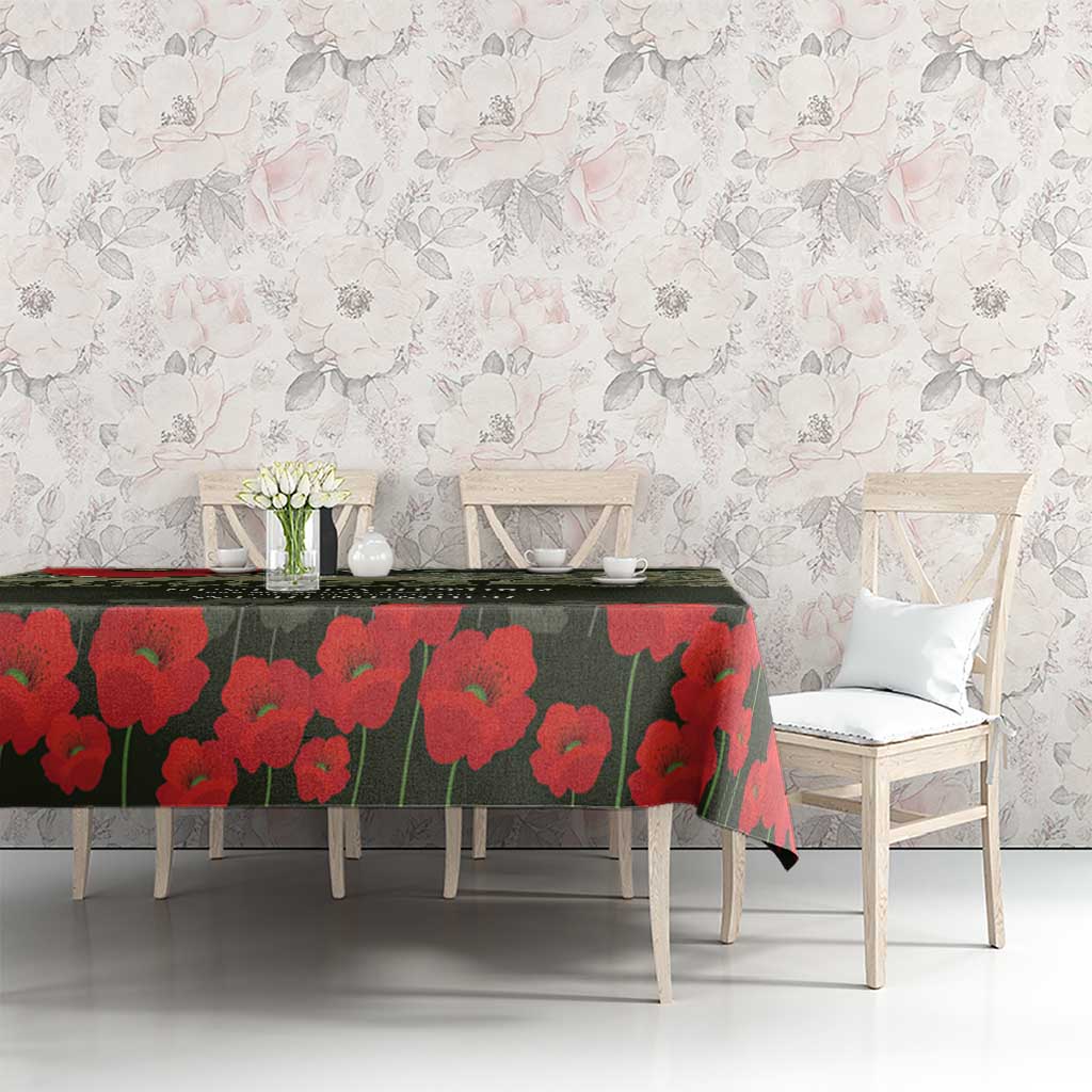 ANZAC Day We Remember Tablecloth Maori Silver Fern Camouflage Motif LT9 - Polynesian Pride
