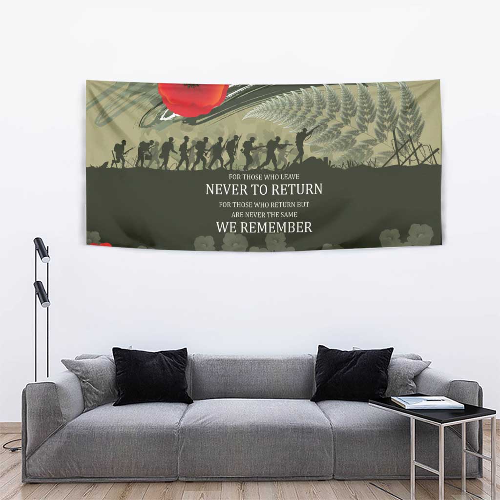 ANZAC Day We Remember Tapestry Maori Silver Fern Camouflage Motif LT9 - Polynesian Pride