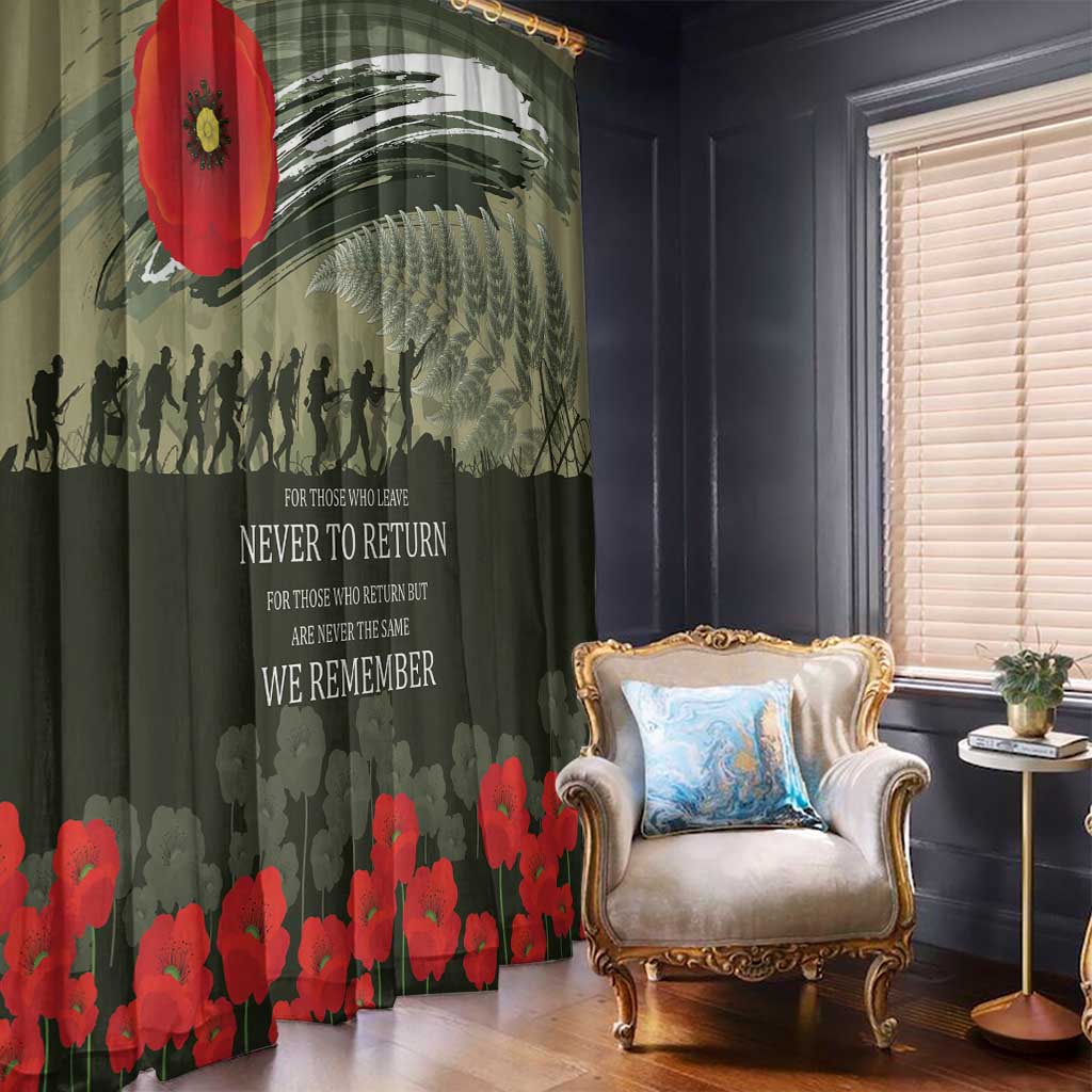 ANZAC Day We Remember Window Curtain Maori Silver Fern Camouflage Motif LT9 - Polynesian Pride
