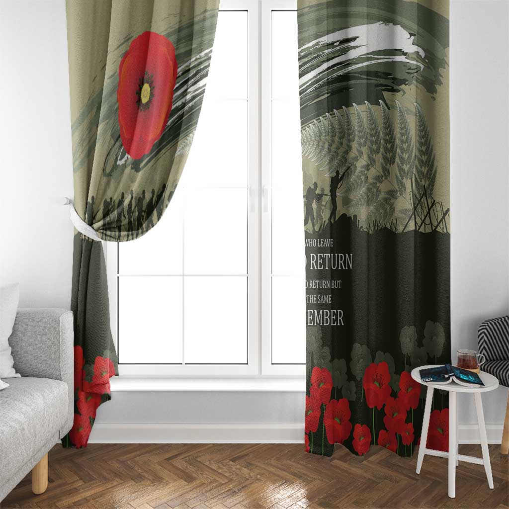 ANZAC Day We Remember Window Curtain Maori Silver Fern Camouflage Motif LT9 - Polynesian Pride