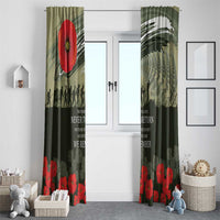 ANZAC Day We Remember Window Curtain Maori Silver Fern Camouflage Motif LT9 - Polynesian Pride
