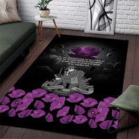 ANZAC Day Remembrance Area Rug Purple Poppy We Will Remember Them LT9 Purple - Polynesian Pride