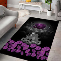 ANZAC Day Remembrance Area Rug Purple Poppy We Will Remember Them LT9 - Polynesian Pride