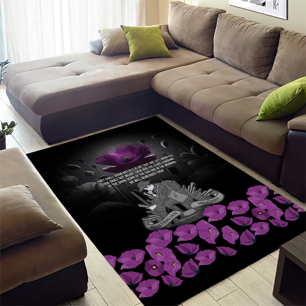 ANZAC Day Remembrance Area Rug Purple Poppy We Will Remember Them LT9 - Polynesian Pride