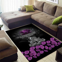 ANZAC Day Remembrance Area Rug Purple Poppy We Will Remember Them LT9 - Polynesian Pride