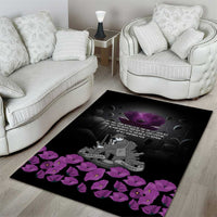 ANZAC Day Remembrance Area Rug Purple Poppy We Will Remember Them LT9 - Polynesian Pride
