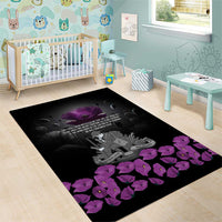 ANZAC Day Remembrance Area Rug Purple Poppy We Will Remember Them LT9 - Polynesian Pride