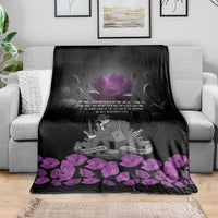 ANZAC Day Remembrance Blanket Purple Poppy We Will Remember Them LT9 - Polynesian Pride