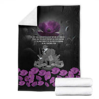 ANZAC Day Remembrance Blanket Purple Poppy We Will Remember Them LT9 - Polynesian Pride
