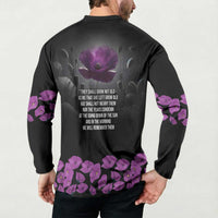 ANZAC Day Remembrance Button Sweatshirt Purple Poppy We Will Remember Them LT9 - Polynesian Pride