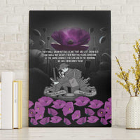 ANZAC Day Remembrance Canvas Wall Art Purple Poppy We Will Remember Them LT9 Without Frame Purple - Polynesian Pride