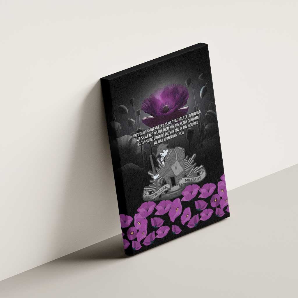ANZAC Day Remembrance Canvas Wall Art Purple Poppy We Will Remember Them LT9 - Polynesian Pride