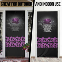 ANZAC Day Remembrance Door Cover Purple Poppy We Will Remember Them LT9 - Polynesian Pride