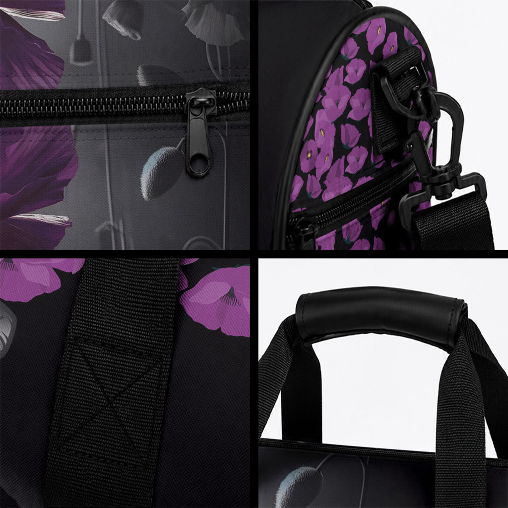 ANZAC Day Remembrance Duffle Bag Purple Poppy We Will Remember Them LT9 - Polynesian Pride