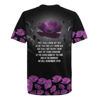 ANZAC Day Remembrance Rugby Jersey Purple Poppy We Will Remember Them LT9 - Polynesian Pride