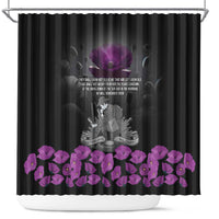 ANZAC Day Remembrance Shower Curtain Purple Poppy We Will Remember Them LT9 Purple - Polynesian Pride