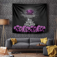 ANZAC Day Remembrance Tapestry Purple Poppy We Will Remember Them LT9 Purple - Polynesian Pride