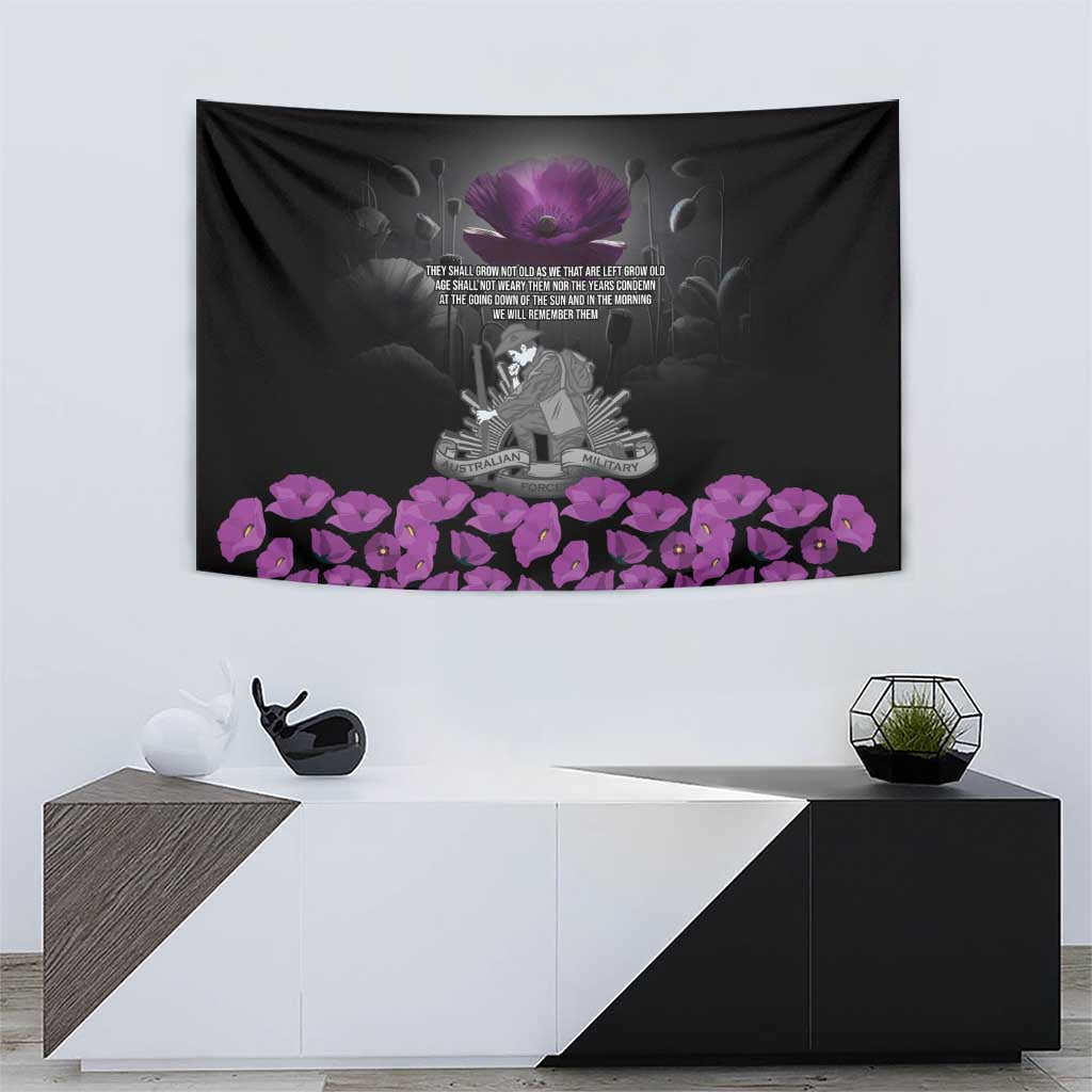 ANZAC Day Remembrance Tapestry Purple Poppy We Will Remember Them LT9 - Polynesian Pride