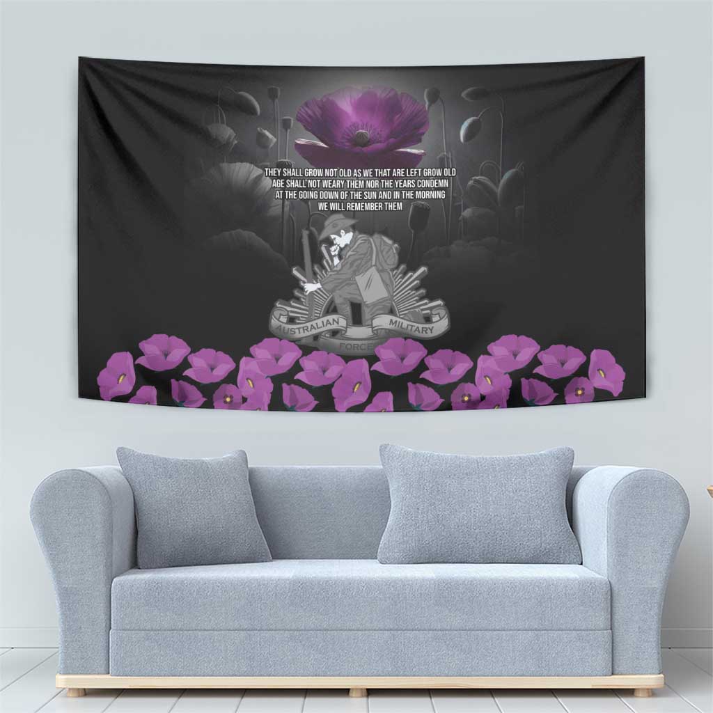 ANZAC Day Remembrance Tapestry Purple Poppy We Will Remember Them LT9 - Polynesian Pride
