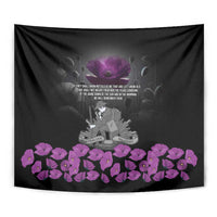 ANZAC Day Remembrance Tapestry Purple Poppy We Will Remember Them LT9 - Polynesian Pride
