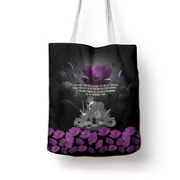 ANZAC Day Remembrance Tote Bag Purple Poppy We Will Remember Them LT9 - Polynesian Pride