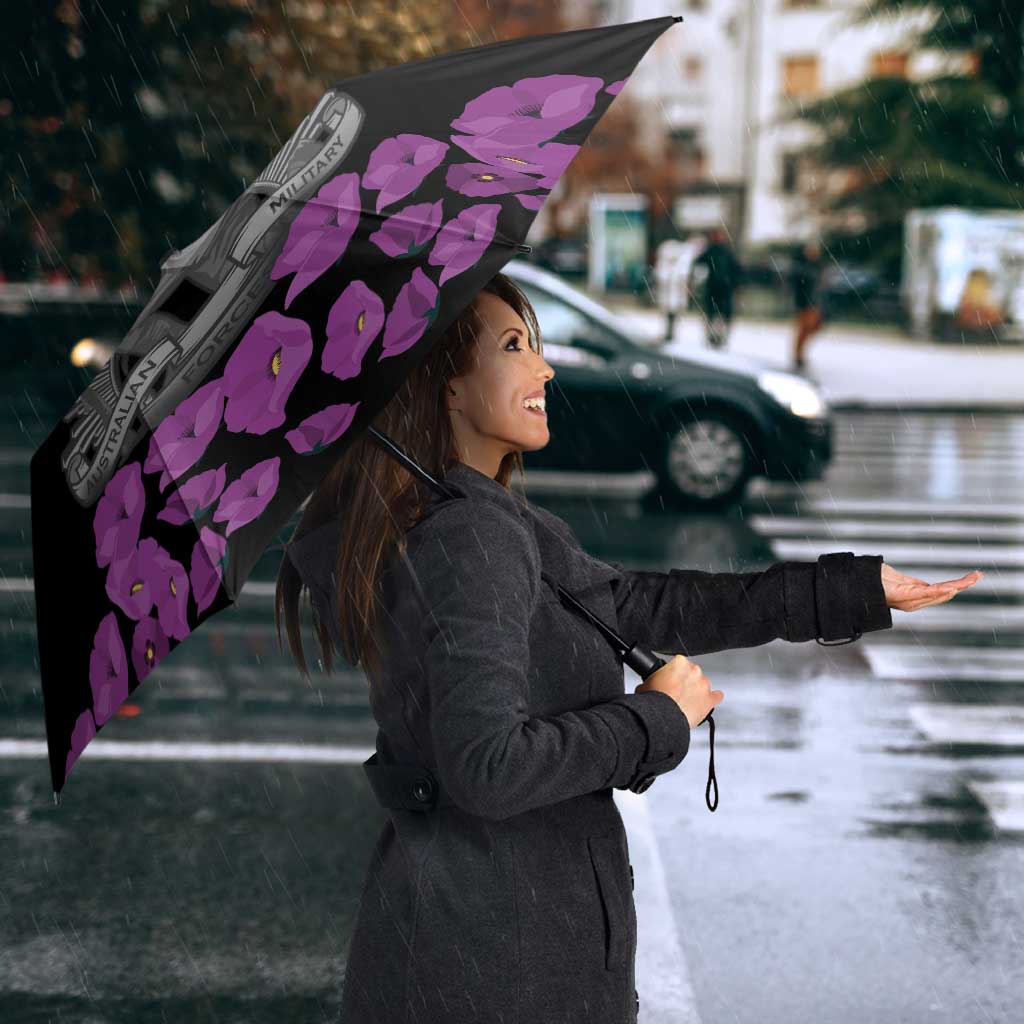 ANZAC Day Remembrance Umbrella Purple Poppy We Will Remember Them LT9 - Polynesian Pride