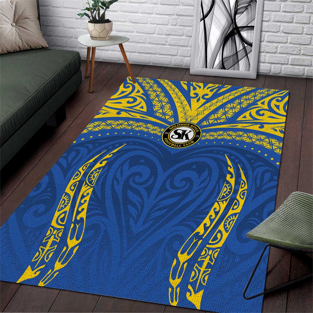Oceania Football Solomon Kings Area Rug Polynesian Tribal Pattern LT9 Blue - Polynesian Pride