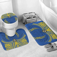 Oceania Football Solomon Kings Bathroom Set Polynesian Tribal Pattern LT9 Mat Set Only (3 pcs) One Size Blue - Polynesian Pride