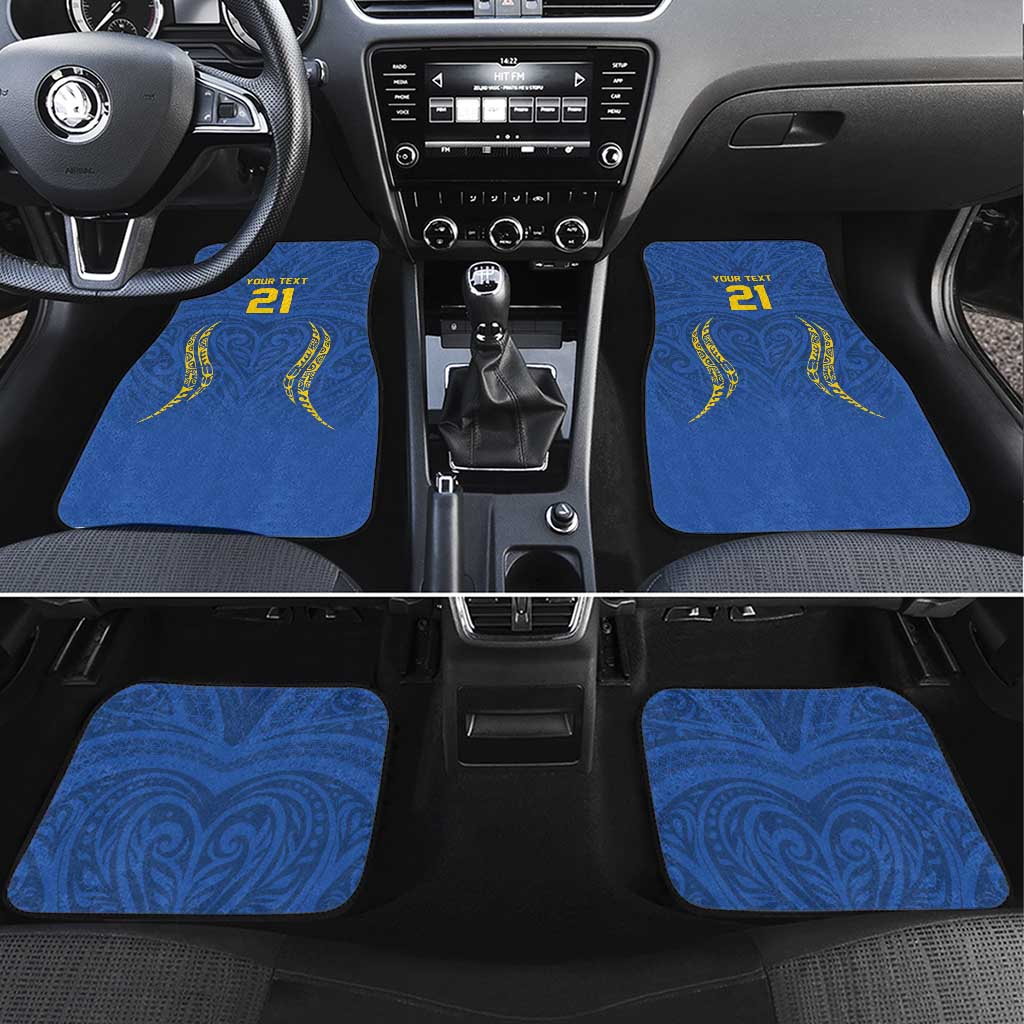 Custom Oceania Football Solomon Kings Car Mats Polynesian Tribal Pattern LT9 Set 4pcs Blue - Polynesian Pride