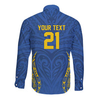 Custom Oceania Football Solomon Kings Long Sleeve Button Shirt Polynesian Tribal Pattern LT9 - Polynesian Pride