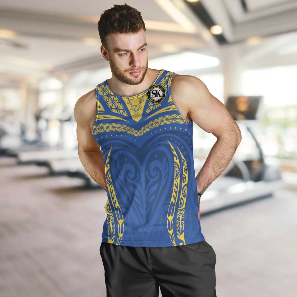 Custom Oceania Football Solomon Kings Men Tank Top Polynesian Tribal Pattern LT9 Blue - Polynesian Pride