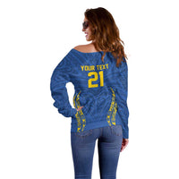 Custom Oceania Football Solomon Kings Off Shoulder Sweater Polynesian Tribal Pattern LT9 - Polynesian Pride