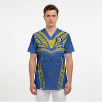 Custom Oceania Football Solomon Kings Scrub Top Polynesian Tribal Pattern LT9 - Polynesian Pride