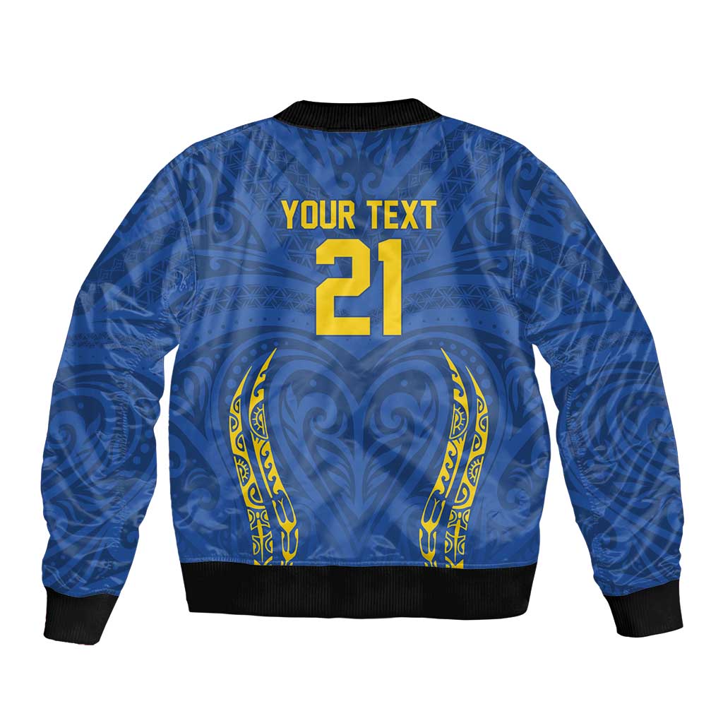 Custom Oceania Football Solomon Kings Sleeve Zip Bomber Jacket Polynesian Tribal Pattern LT9 - Polynesian Pride