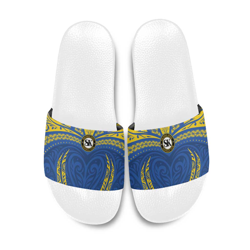 Oceania Football Solomon Kings Slide Sandals Polynesian Tribal Pattern LT9 Blue - Polynesian Pride