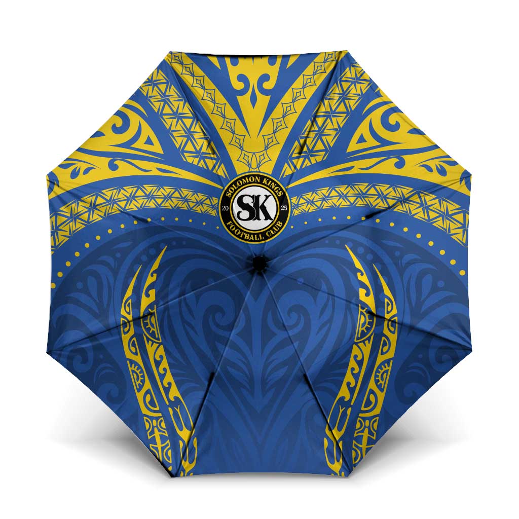 Oceania Football Solomon Kings Umbrella Polynesian Tribal Pattern LT9 One Size Folded 11.42 inch Opened Diameter 37.4 inch Blue - Polynesian Pride