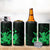 Green Hawaiian Hibiscus Shaka Sign 4 in 1 Can Cooler Tumbler