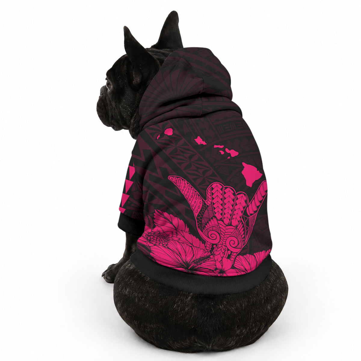 Hawaii Shaka Sign Pet Hoodie Pink Version LT9 - Polynesian Pride