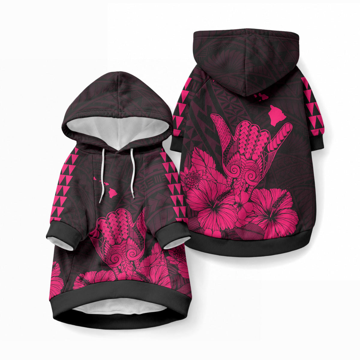 Hawaii Shaka Sign Pet Hoodie Pink Version LT9 Pullover Pink - Polynesian Pride