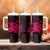 Pink Hawaiian Hibiscus Shaka Sign Tumbler With Handle