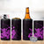 Purple Hawaiian Hibiscus Shaka Sign 4 in 1 Can Cooler Tumbler