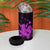 Purple Hawaiian Hibiscus Shaka Sign 4 in 1 Can Cooler Tumbler