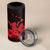 Red Hawaiian Hibiscus Shaka Sign 4 in 1 Can Cooler Tumbler