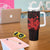 Red Hawaiian Hibiscus Shaka Sign Tumbler With Handle